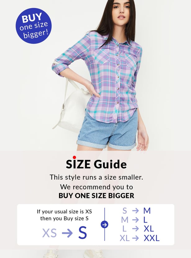 Women Tartan Checked Yarn Dyed Shirt
