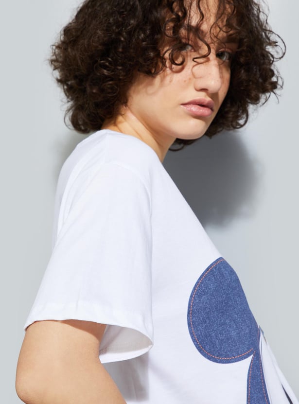 URB_N Women Mickey Mouse Printed Cropped T-shirt