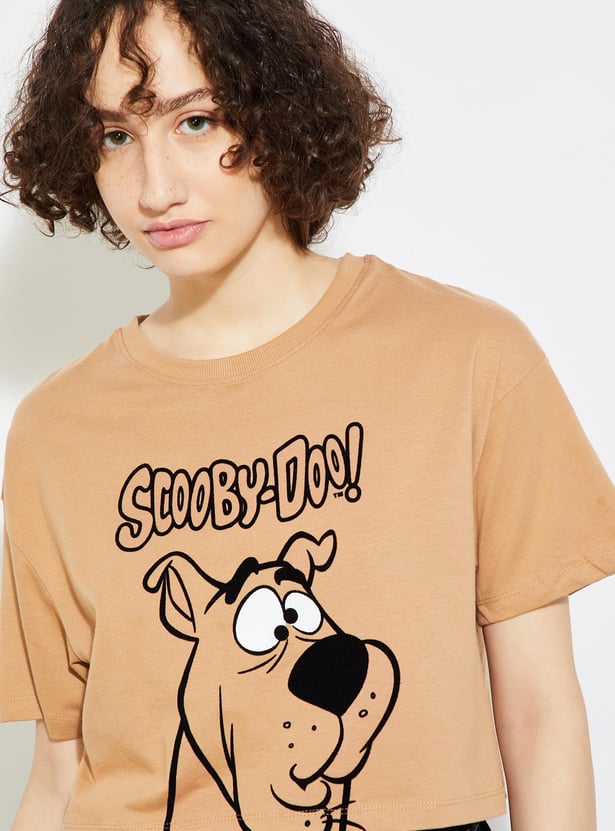 URB_N Women Scooby Doo Graphic Printed Cropped T-shirt