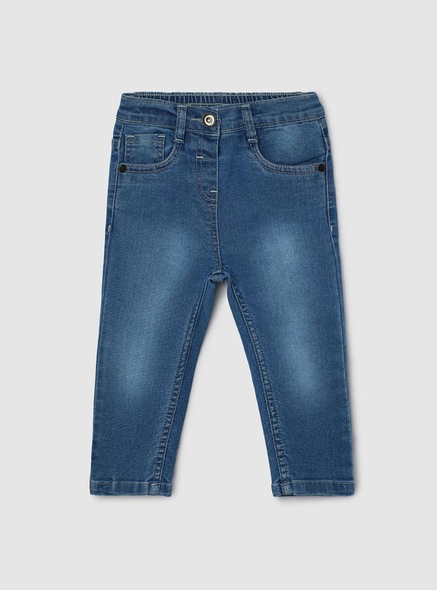 Girls Slim Fit Washed Jeans