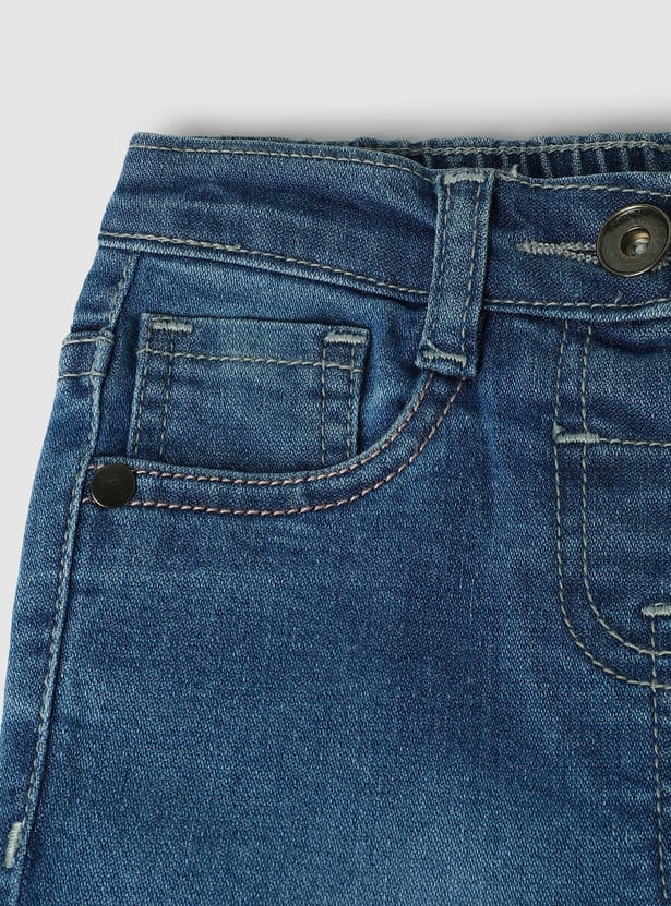 Girls Slim Fit Washed Jeans