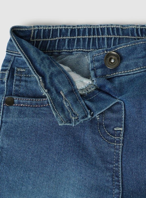 Girls Slim Fit Washed Jeans