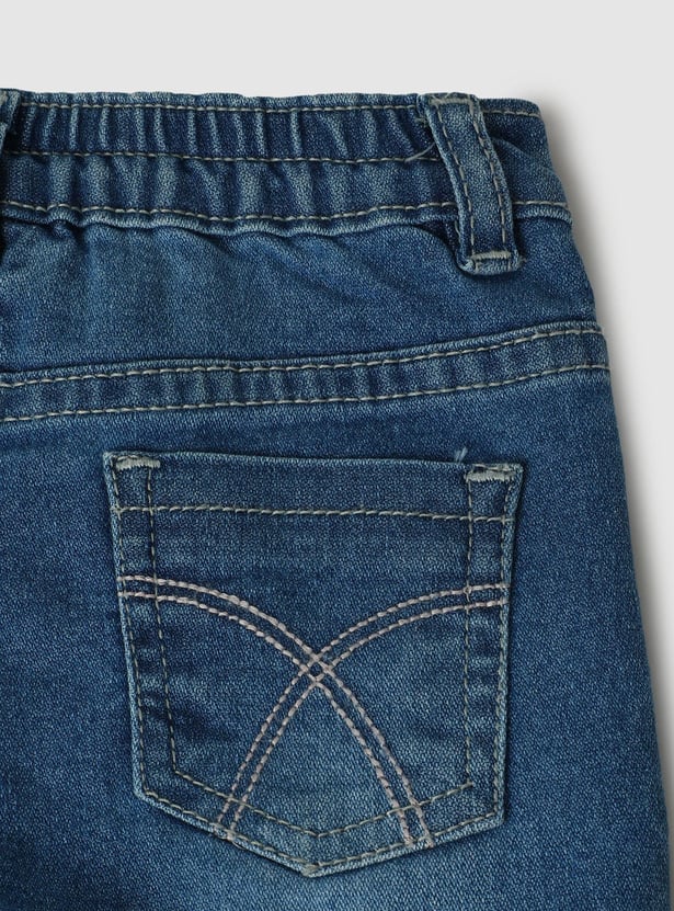 Girls Slim Fit Washed Jeans