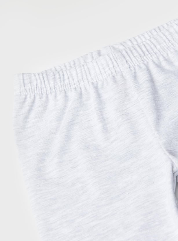 Girls Full-Length Leggings with Lace Hem