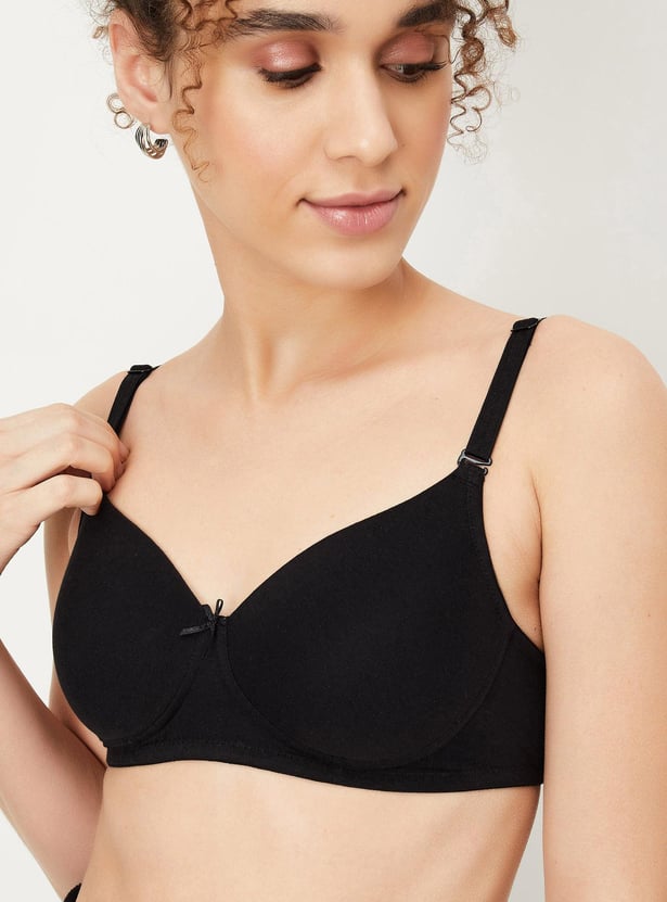 Women Solid Padded Non-Wired Bra - Set of 2