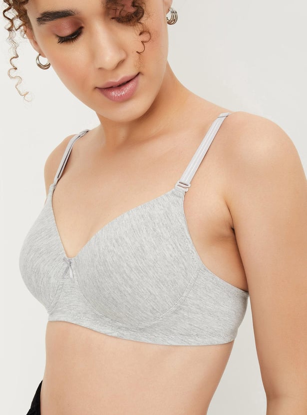 Women Solid Padded Non-Wired Bra - Set of 2