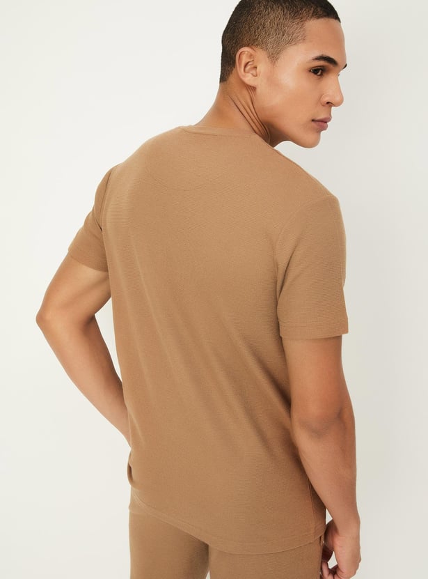 Men Knit Henley T-shirt