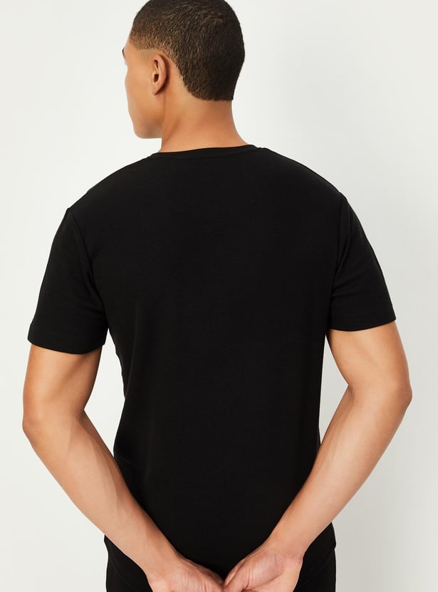 Men Knit Henley T-shirt
