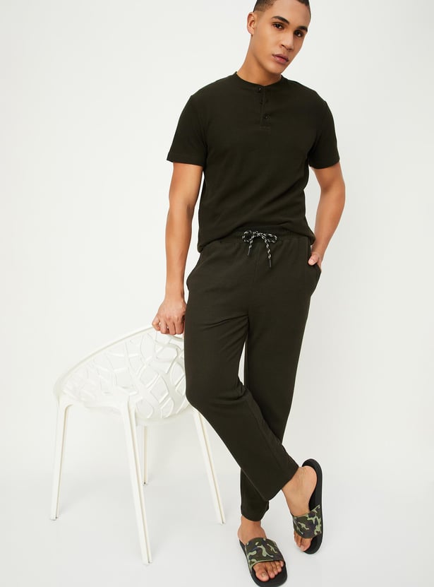 Men Knit Henley T-shirt