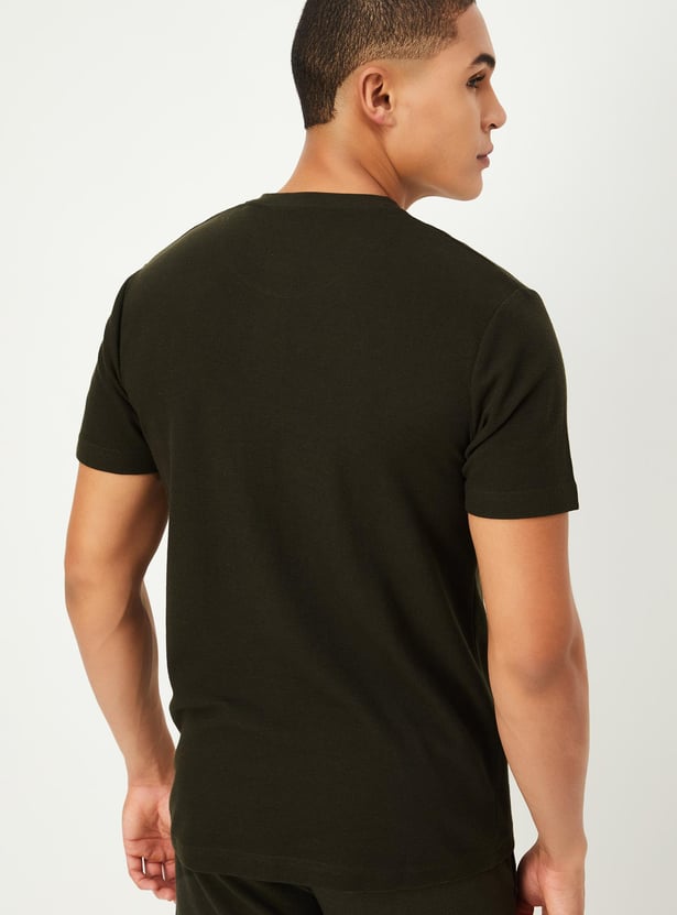 Men Knit Henley T-shirt