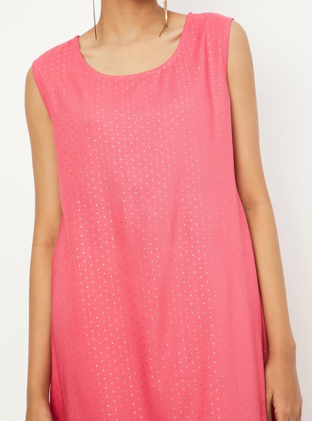 Women Foil Printed Layered Kurta