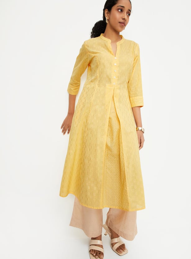 Women Woven Kalidar Kurta