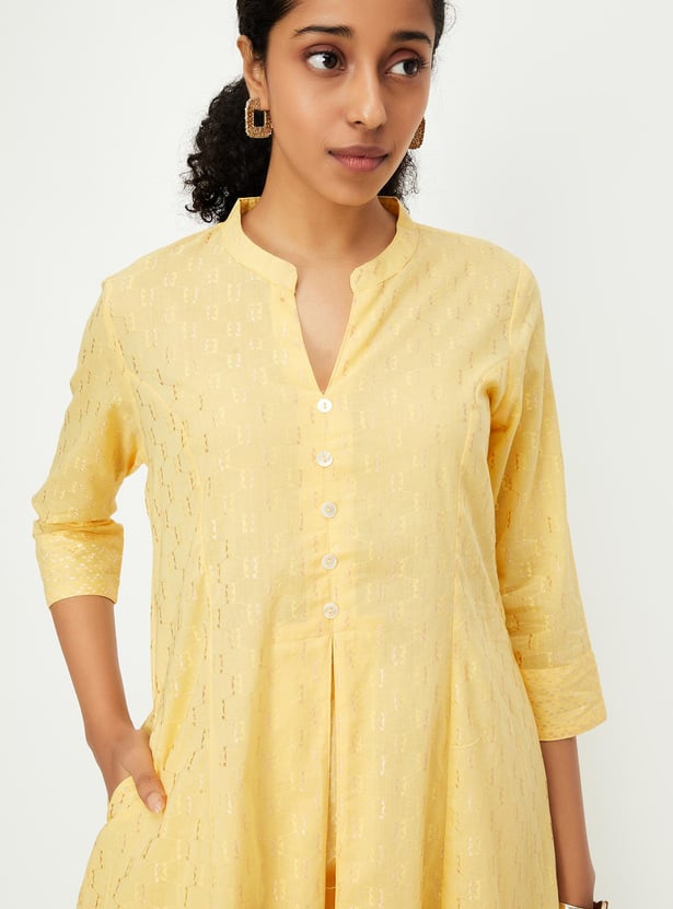 Women Woven Kalidar Kurta