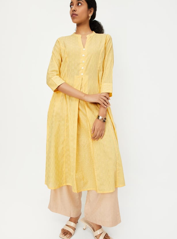 Women Woven Kalidar Kurta