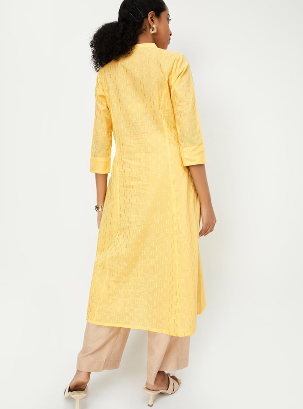 Women Woven Kalidar Kurta