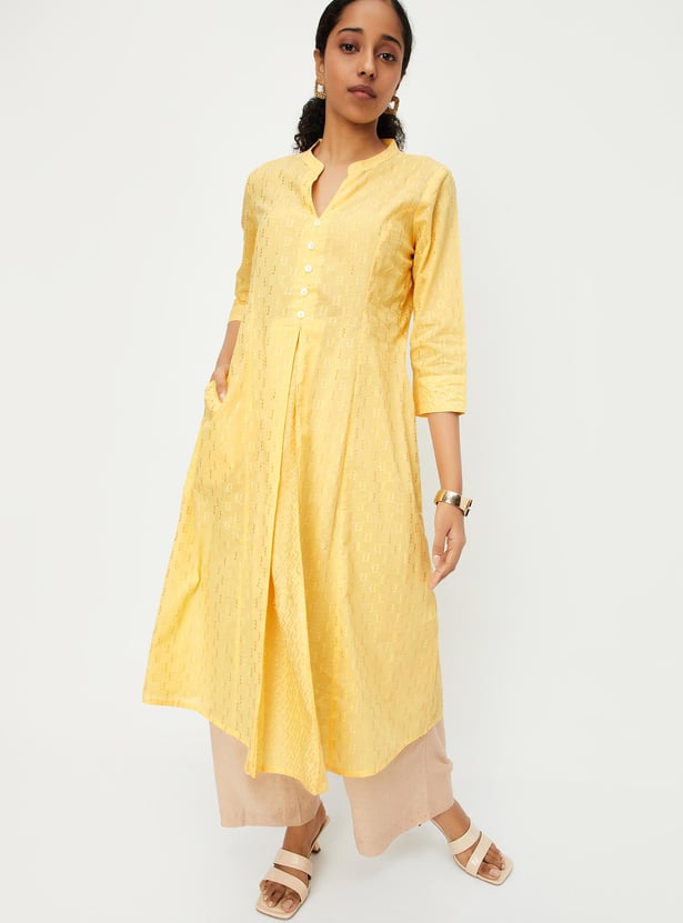 Women Woven Kalidar Kurta