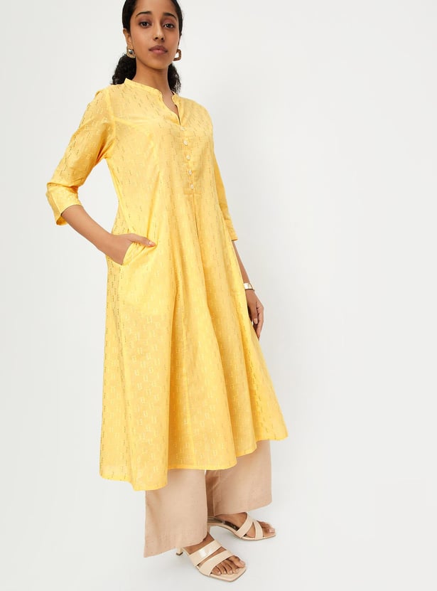 Women Woven Kalidar Kurta