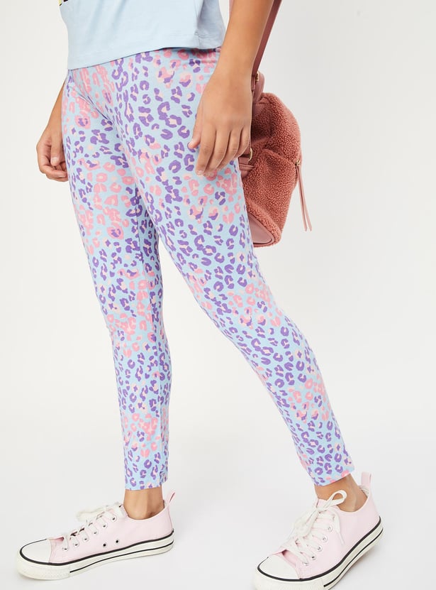 Girls Printed Full-Length Leggings