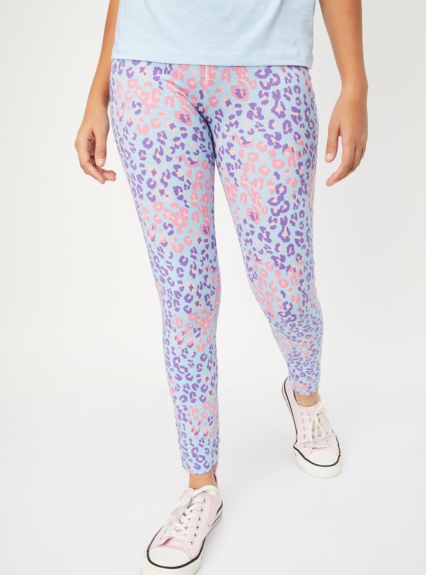 Girls Printed Full-Length Leggings