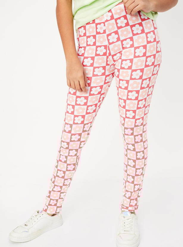 Girls Printed Full-Length Leggings