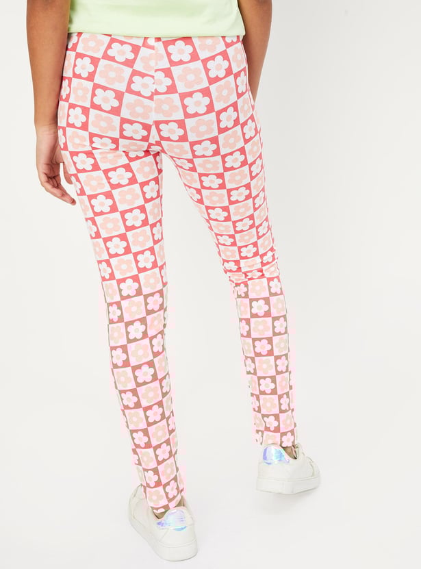 Girls Printed Full-Length Leggings