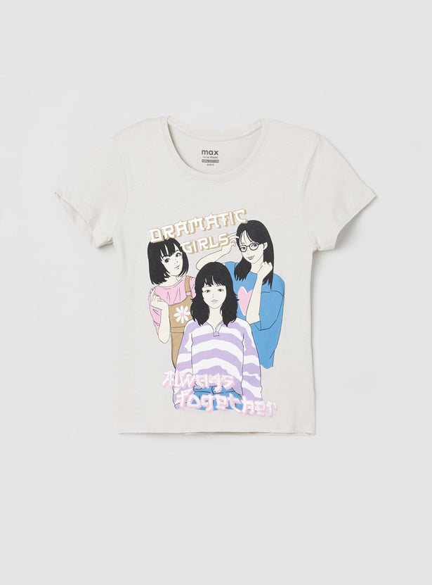 Girls Foil Printed T-shirt