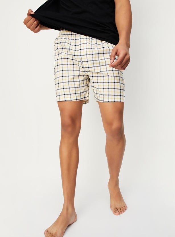 Men Checked Elasticated Boxers