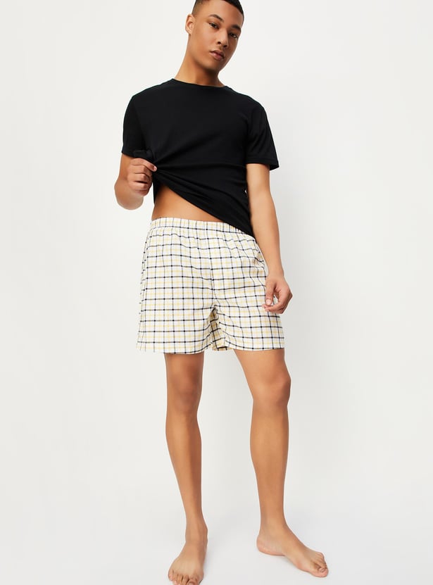 Men Checked Elasticated Boxers