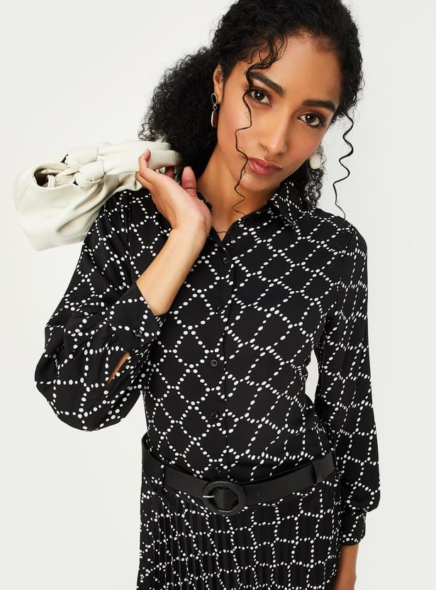 Women Printed Bishop Sleeve Shirt