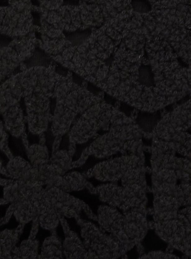 Women Knit Round Neck Crochet Top