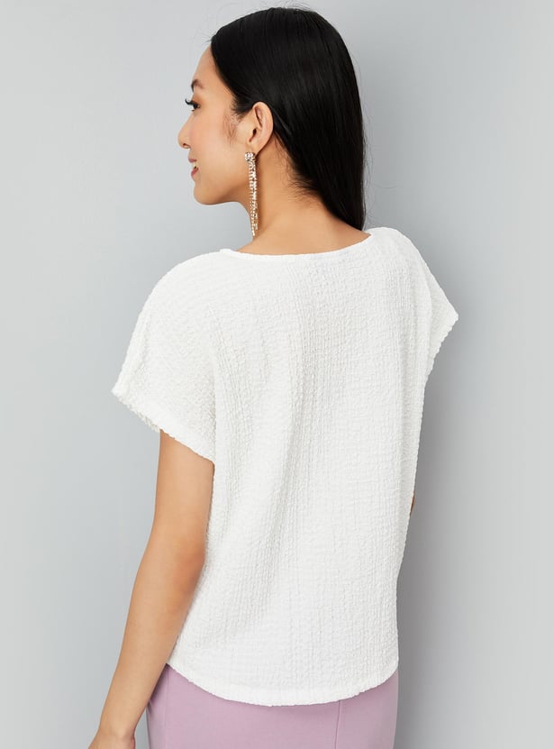 Women Textured Knit Blouse