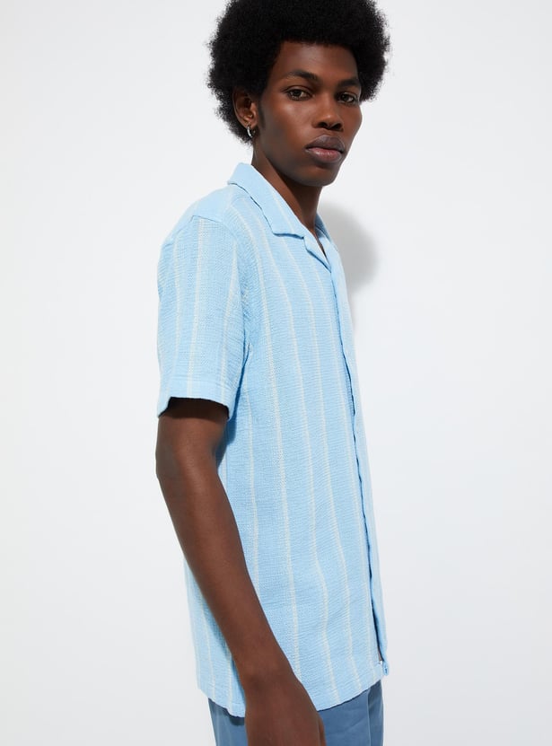 Buy URB_N Men Striped Resort Shirt Online at just Rs. 999.0