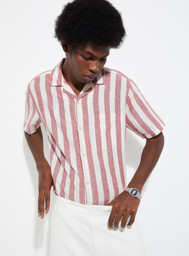 Buy URB_N Men Striped Resort Shirt Online at just Rs. 999.0