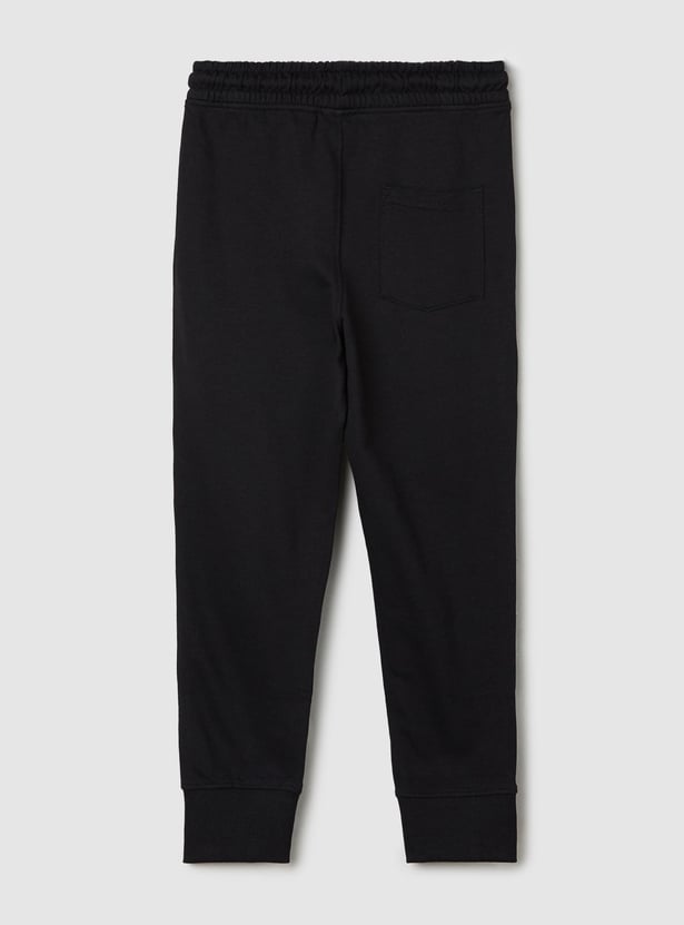 Boys Solid Cotton Joggers