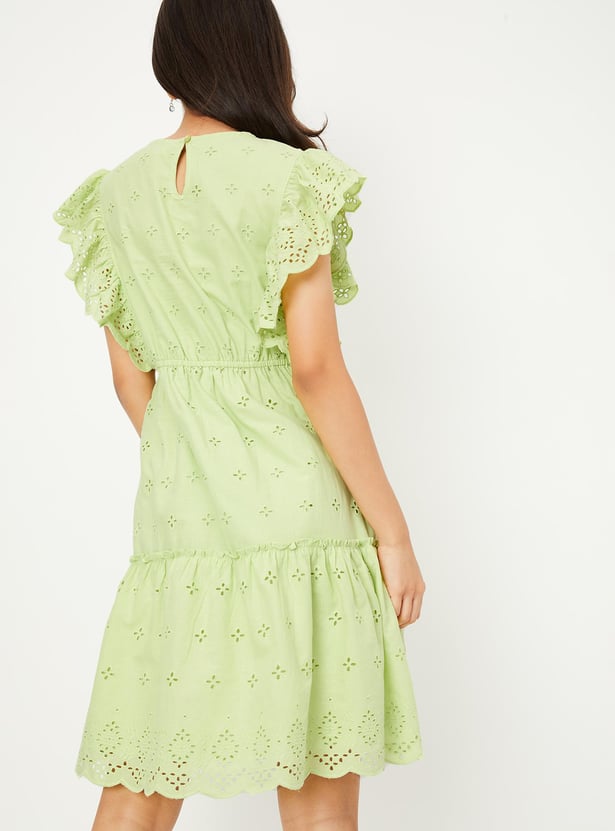Girls Schiffli Tiered Dress