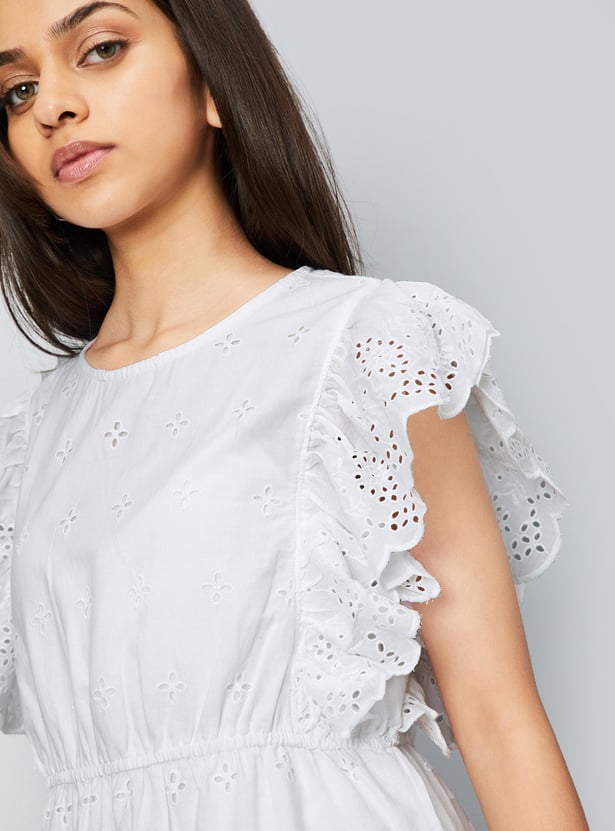 Girls Schiffli Tiered Dress