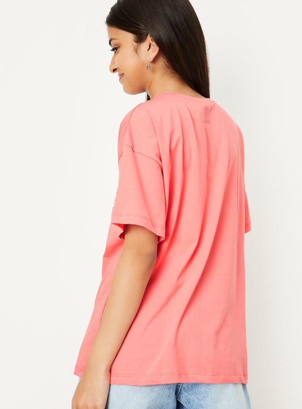 Girls Naruto Printed Boxy Cropped T-shirt