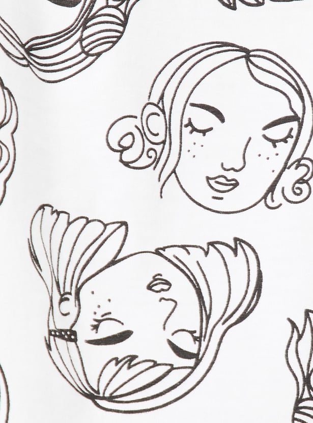 Girls Printed Boxy Crop T-shirt