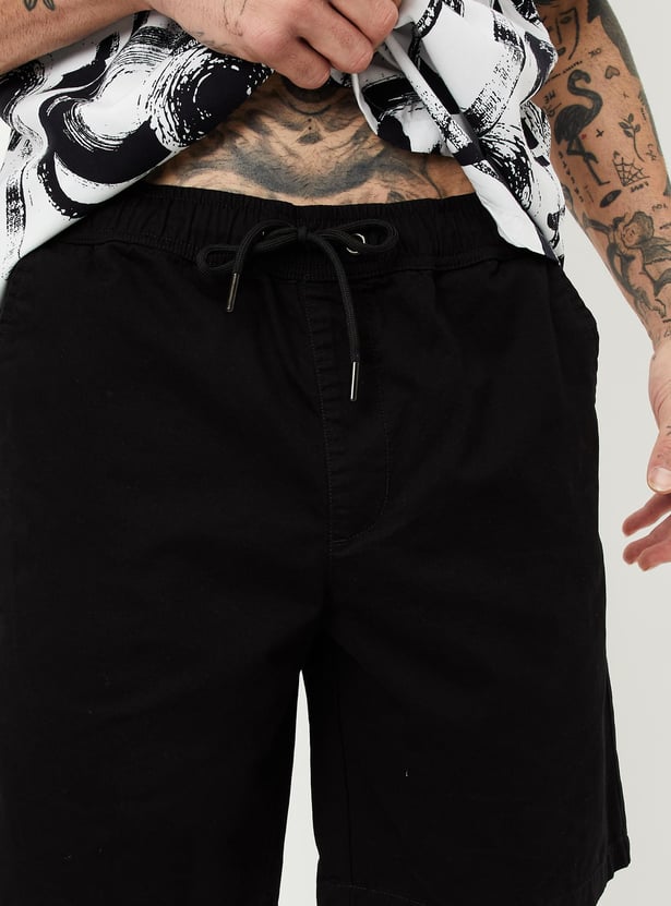 Men Solid Bermuda Shorts