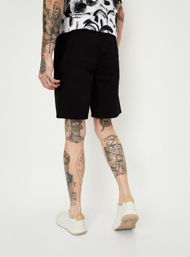 Men Solid Bermuda Shorts