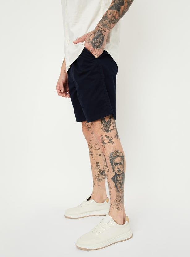 Men Solid Bermuda Shorts