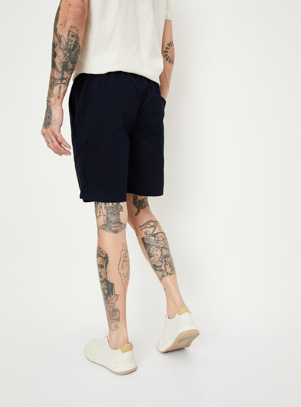 Men Solid Bermuda Shorts