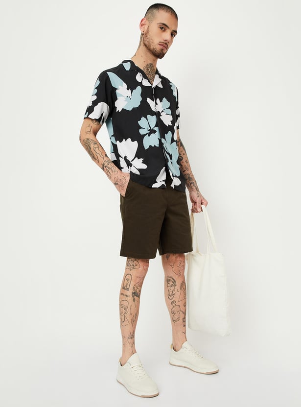 Men Solid Bermuda Shorts