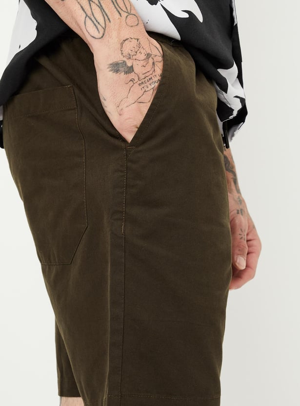 Men Solid Bermuda Shorts