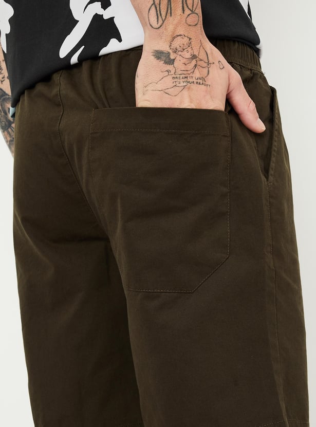Men Solid Bermuda Shorts