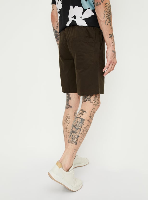 Men Solid Bermuda Shorts
