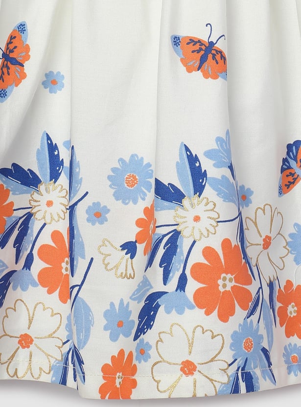Girls Printed Fit & Flare Dress