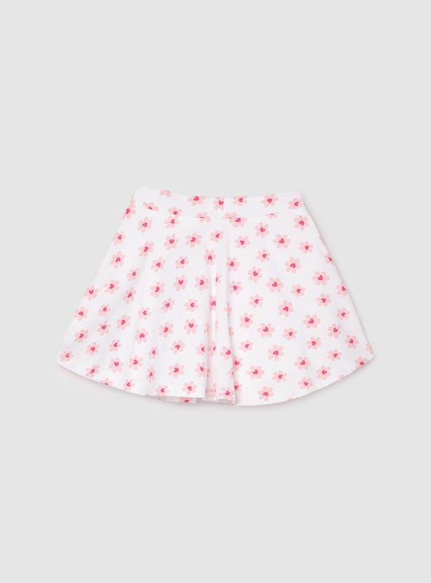 Girls Appliqued Skirt Set