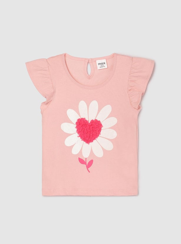 Girls Appliqued Skirt Set