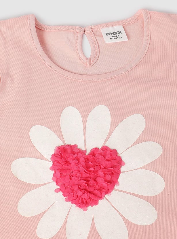 Girls Appliqued Skirt Set